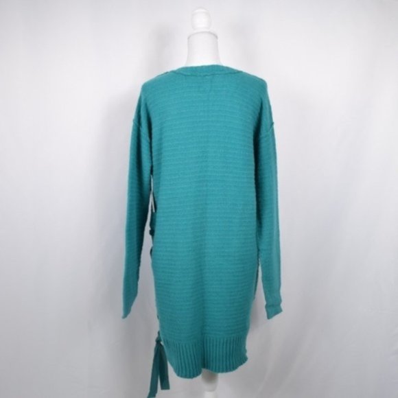 Free People Heart It Lace-Up Sweater, Green, M - Picture 5 of 5